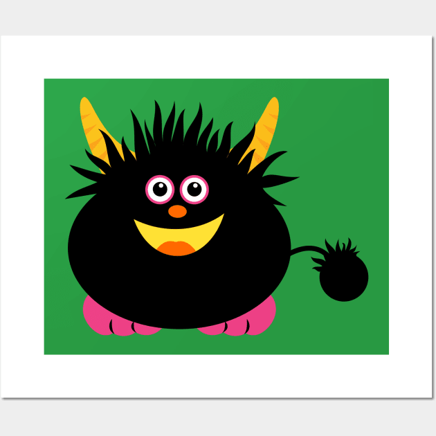 Cute Little Black Monster Wall Art by RageRabbit